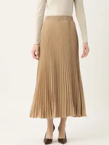 WISSTLER Pleated Flared Midi Skirt