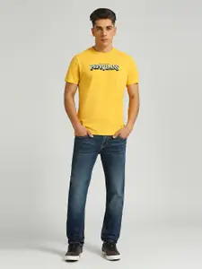 Pepe Jeans Men Typography Pure Cotton Pockets Slim Fit T-shirt