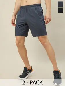 Technosport Men Pack Of 2 Slim Fit Training or Gym Sports Shorts