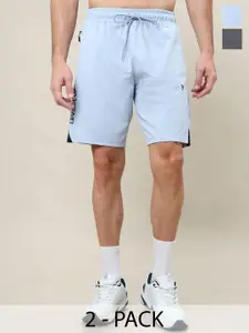 Technosport Men Pack Of 2 Regular Fit Training or Gym Sports Shorts