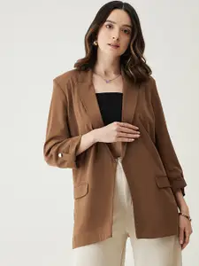 JUNE & HARRY Notched Lapel Collar Long Sleeves Comfort Fit Single-Breasted Blazer