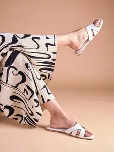 CAI White cutout flats