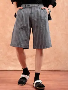 The Indian Garage Co Men Striped Relaxed Fit Technology Shorts