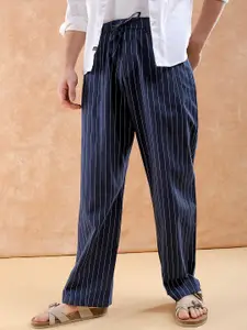 The Indian Garage Co Men Loose Fit Pleated Trousers