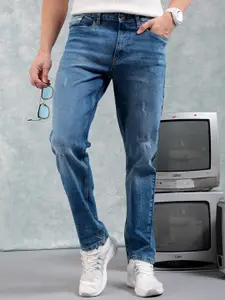 The Indian Garage Co Men Slim Fit Mildly Distressed Light Fade Jeans