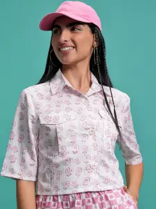 Tokyo Talkies Floral Printed Shirt Collar Shirt With Shorts Co-Ords