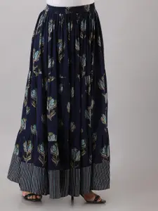 KALINI Printed Flared Maxi Skirt