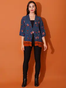 DEBONATELLA Women Printed Button Shrug
