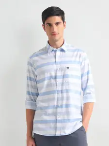 Arrow Sport Men Slim Fit Horizontal Stripes Opaque Striped Casual Shirt