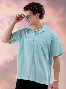 The Indian Garage Co Men Relaxed Fit Textured  Resortwear Kurta Shirt