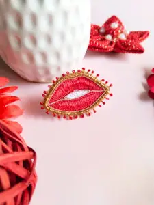 Anouk Quirky Lips Cocktail Adjustable Ring