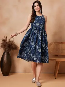 InWeave Floral Print Fit & Flare Dress