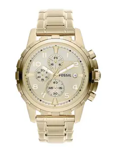 Fossil Men Embellished Dial & Stainless Steel Bracelet Style Straps Analogue Watch FS4867