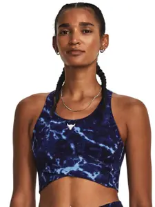 UNDER ARMOUR UA Project Rock Lets Go Crossover Printed Lightly Padded Sports Bra