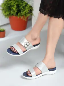 Carlton London Block Sandals with Buckles