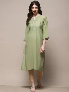 Biba Women Keyhole Neck Thread Work Kurta