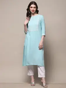 Biba Women Keyhole Neck Thread Work Kurta