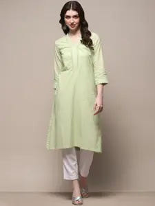 Biba Women Striped Chikankari Kurta
