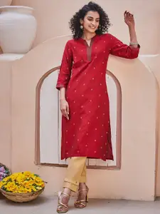Biba Women Floral Embroidered Thread Work Kurta