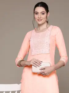 Readiprint Striped Embroidered Sequinned Kurta