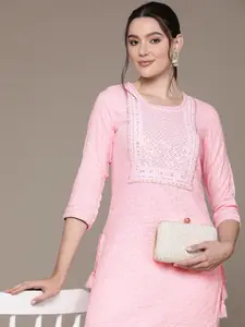 Readiprint Striped Embroidered Sequinned Kurta