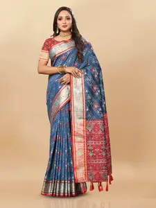 bansari textiles Woven Design Zari Pure Cotton Patola Saree