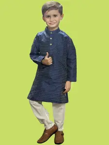 BAESD Boys Embroidered Regular Thread Work Kurta with Pyjamas