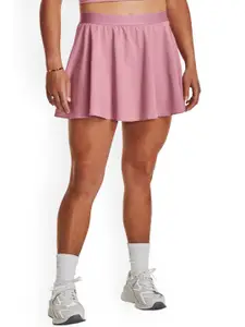 UNDER ARMOUR Solid Pleated A-Line Flared Mini Skirt