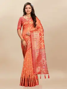 bansari textiles Woven Design Zari Organza Designer Banarasi Saree