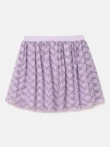 United Colors of Benetton Girls Printed Pure Cotton Flared Skirt