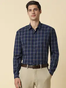 Allen Solly Slim Fit Windowpane Checks Spread Collar Long Sleeves Cotton Formal Shirt