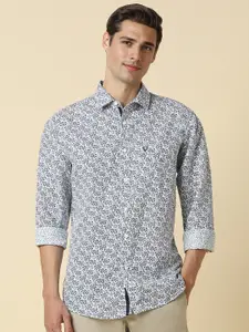 Allen Solly Slim Fit Floral Printed Spread Collar Long Sleeves Cotton Linen Casual Shirt