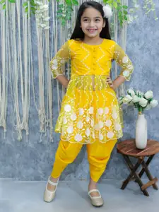 BownBee Girls Top with Dhoti Pants