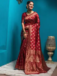 Lilots Woven Design Zari Silk Blend Kota Saree