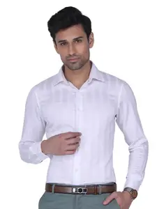 Berkshire Men Smart Slim Fit Opaque Striped Casual Shirt