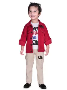 BAESD Boys Printed T-shirt and Shirt with Trousers