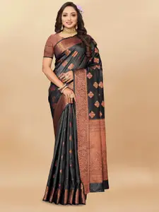 bansari textiles Ethnic Motifs Zari Pure Silk Banarasi Saree