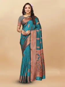 bansari textiles Woven Design Zari Pure Silk Banarasi Saree