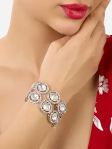 Zaveri Pearls Women Silver-Plated Wraparound Bracelet