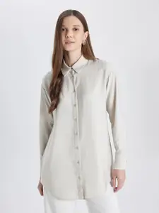 DeFacto Classic Drop Shoulder Sleeves Longline Oversized Casual Shirt