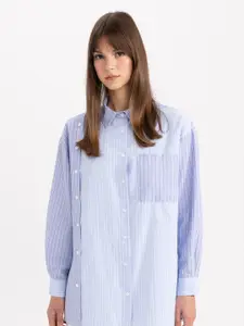 DeFacto Women Classic Opaque Striped Casual Shirt