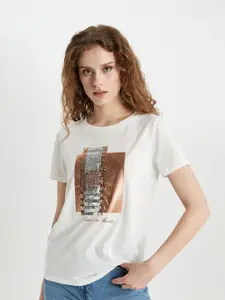 DeFacto Women Typography Printed T-shirt