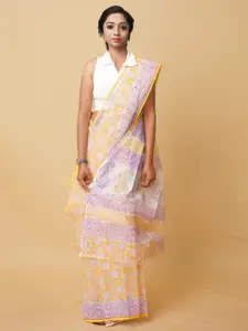 Unnati Silks Floral Printed Silk Cotton Handloom Kota Saree