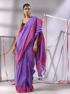 Charukriti Striped Sequinned Pure Cotton Saree