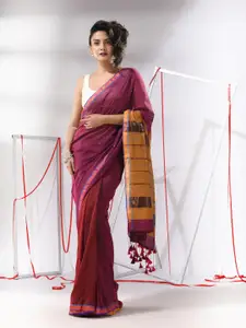Charukriti Embellished Zari Pure Cotton Handloom Saree