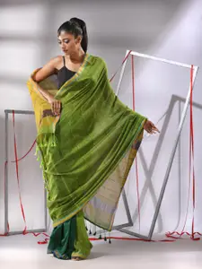 Charukriti Woven Design Sequinned Pure Cotton Saree