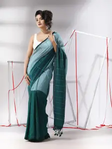 Charukriti Striped Sequinned Pure Cotton Saree