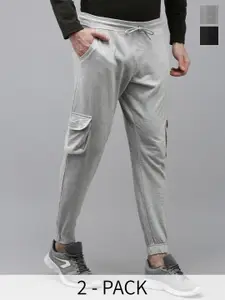 MADSTO Men Pack Of 2 Regular Fit Cotton Joggers