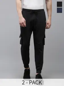 MADSTO Men Pack Of 2 Cotton Cargo Joggers