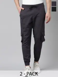 MADSTO Men Pack Of 2 Regular Fit Cotton Joggers